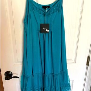 Turquoise slip dress Sz L NWT